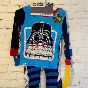 Star Wars Legos 4 pc Pajama Set Glow in the Dark Size 4 NWT